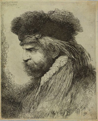Large Studies of Heads in Oriental Headdress by Giovanni Benedetto Castiglione